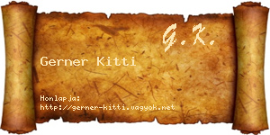 Gerner Kitti névjegykártya